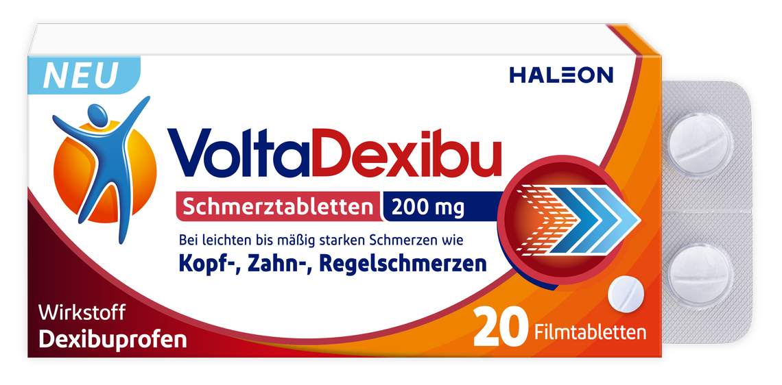 VoltaDexibu Schmerztabletten: Halbe Dosis. Ganz Du.